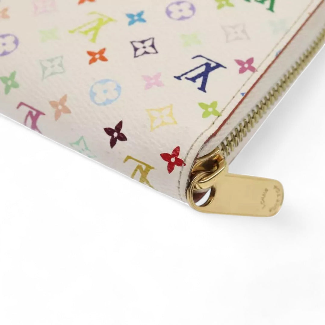 Louis Vuitton Monogram Multicolor Zippy Wallet White Long Wallet