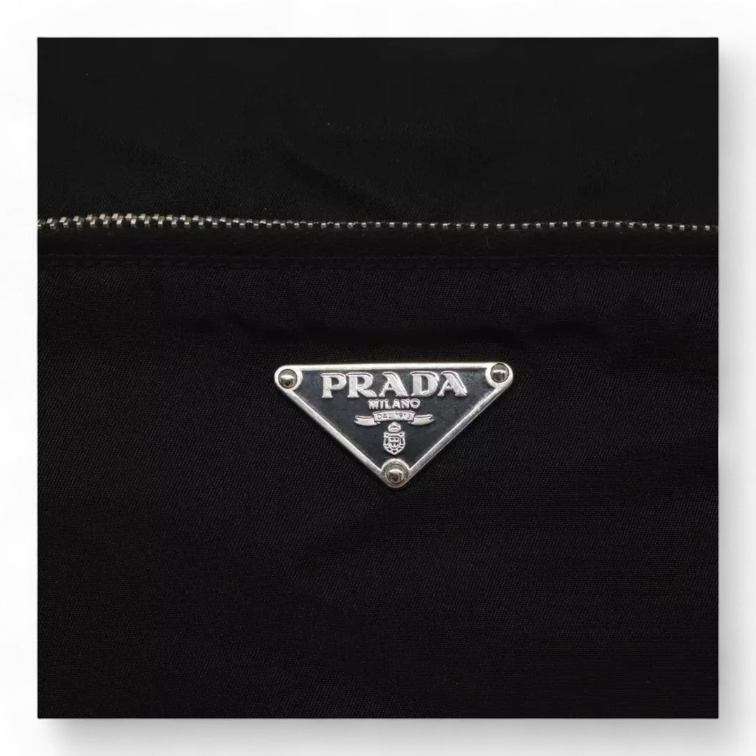 Prada Shoulder Bag Nylon Black Silver