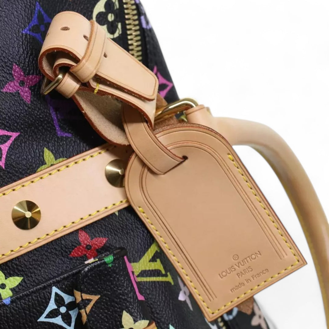 Louis Vuitton Monogram Multicolor Keepall 45 Boston Bag Black Women's Handbag with Dust Bag and Keys