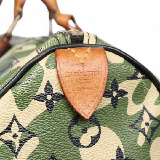 Louis Vuitton Camouflage Takashi Murakami Speedy 35 Handbag Women's Monogram Canvas