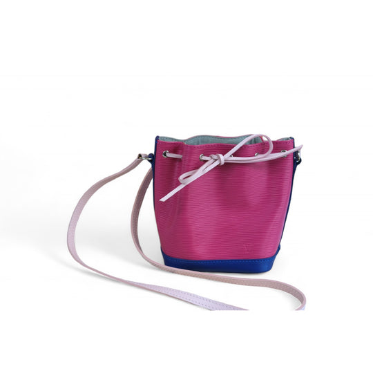 Louis Vuitton Nano Noe Pink Blue Epi Leather Crossbody Bag Women's Handbag Made in France