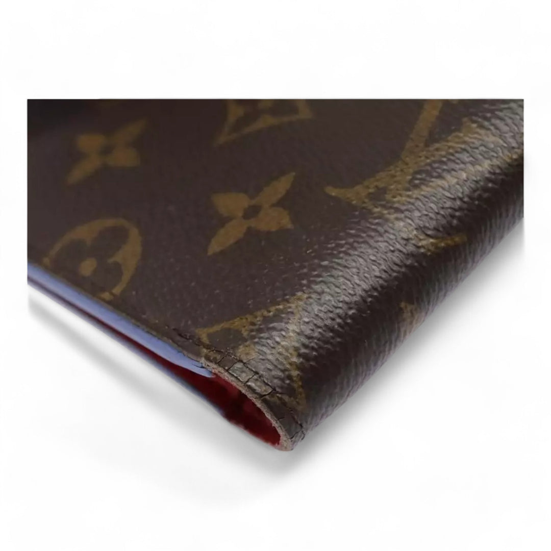 Louis Vuitton Monogram NBA Mens Leather Bifold Wallet Brown Red