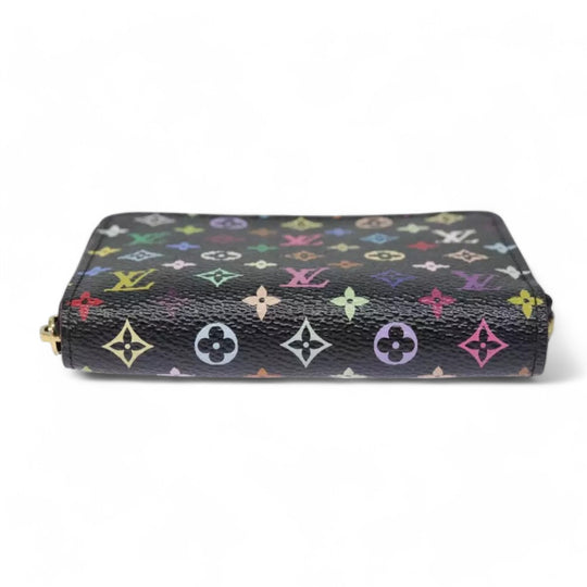 Louis Vuitton Monogram Zippy Coin Purse Multicolor Black Women's Canvas Wallet