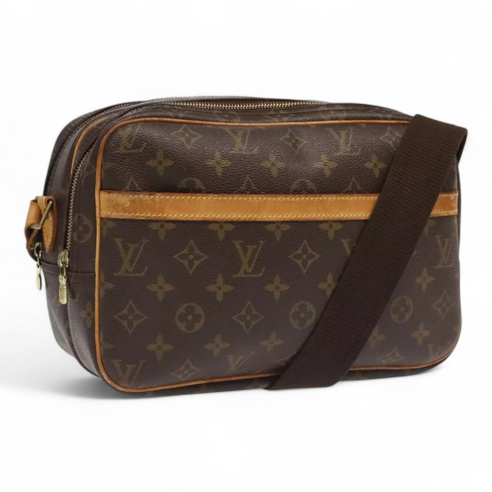 Louis Vuitton Vintage Monogram Reporter PM Shoulder Bag Brown Unisex