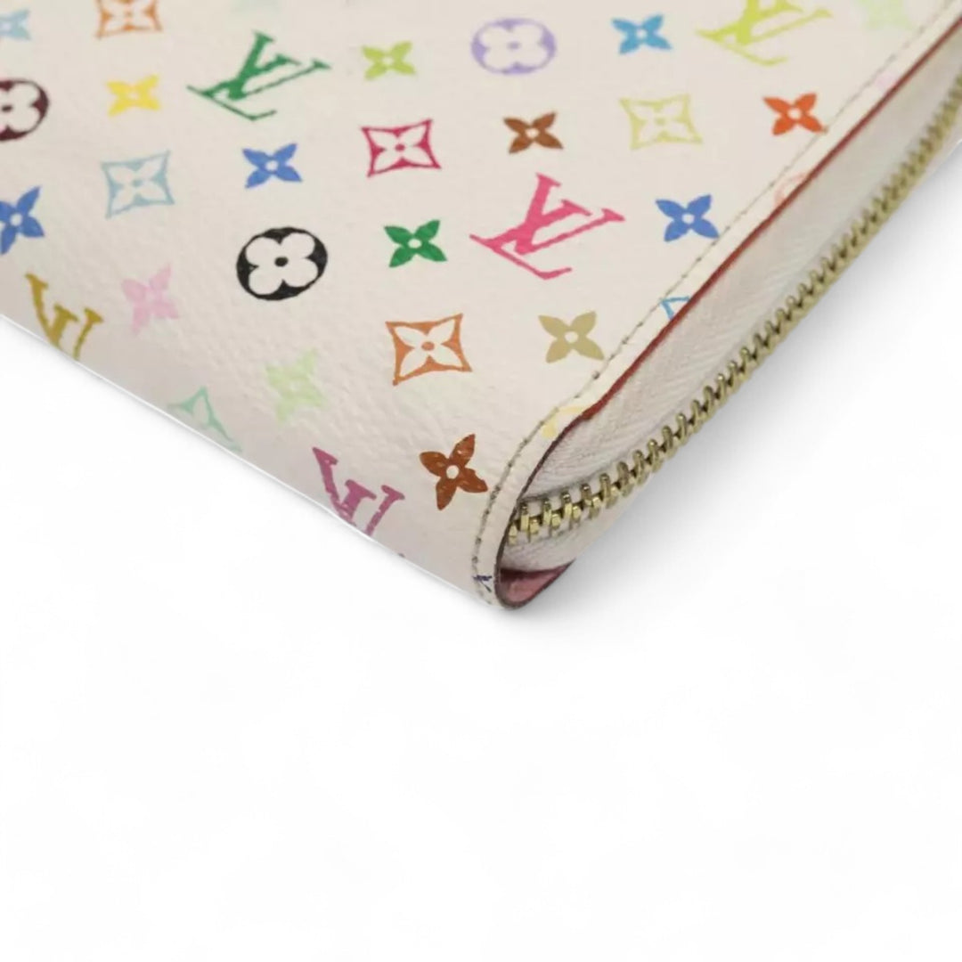 Louis Vuitton Monogram Multicolor Zippy Wallet White Long Wallet