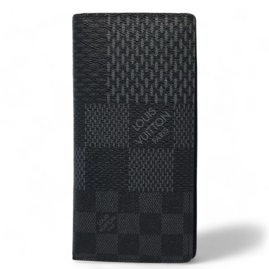 Louis Vuitton Damier Brazza Wallet Long Wallet Graphite Black Men's