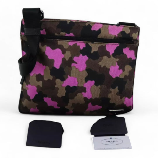 Prada Camouflage Pink Shoulder Bag Nylon Crossbody Bag