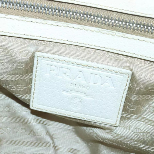 Prada Beige Straw Leather Women's Handbag with Tag and Card