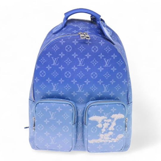 Louis Vuitton Monogram Clouds Backpack Blue Multi Pocket Mens Bag