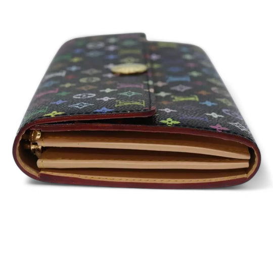 Louis Vuitton Multicolor Monogram Sarah Long Wallet Black Womens