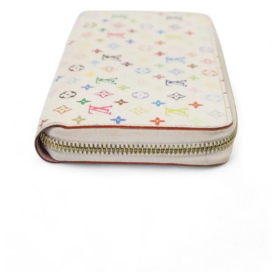 Louis Vuitton Monogram Multicolor Zippy Wallet White Long Wallet