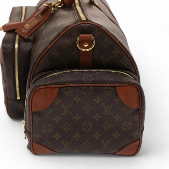 Louis Vuitton Monogram NBA Gym Bag Boston Bag 2way Brown Unisex Travel Duffle Bag with Shoulder Strap and Lock