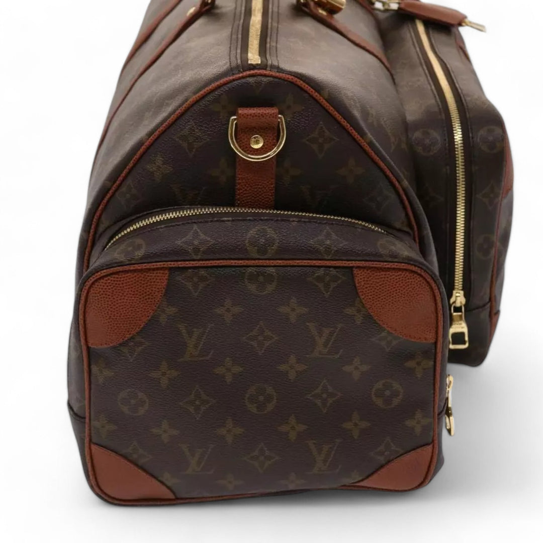 Louis Vuitton Monogram NBA Gym Bag Boston Bag 2way Brown Unisex Travel Duffle Bag with Shoulder Strap and Lock