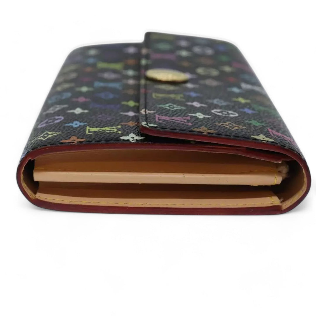 Louis Vuitton Multicolor Monogram Sarah Long Wallet Black Womens