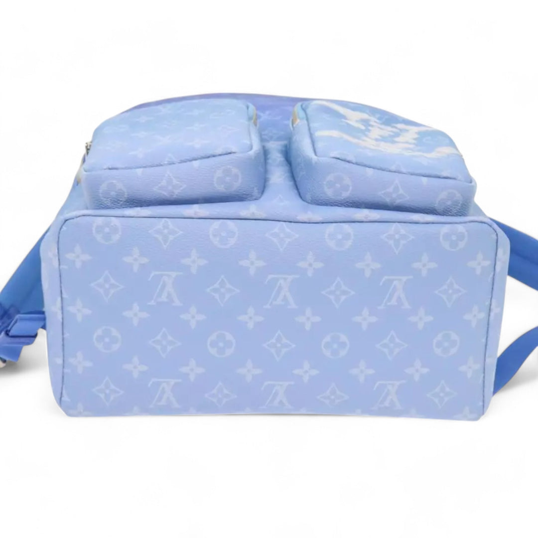 Louis Vuitton Monogram Clouds Backpack Blue Multi Pocket Mens Bag