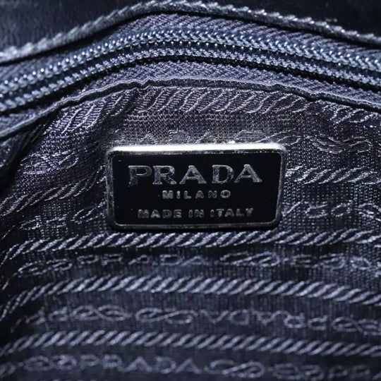 Prada Chain Shoulder Bag Leather Black Made in Italy