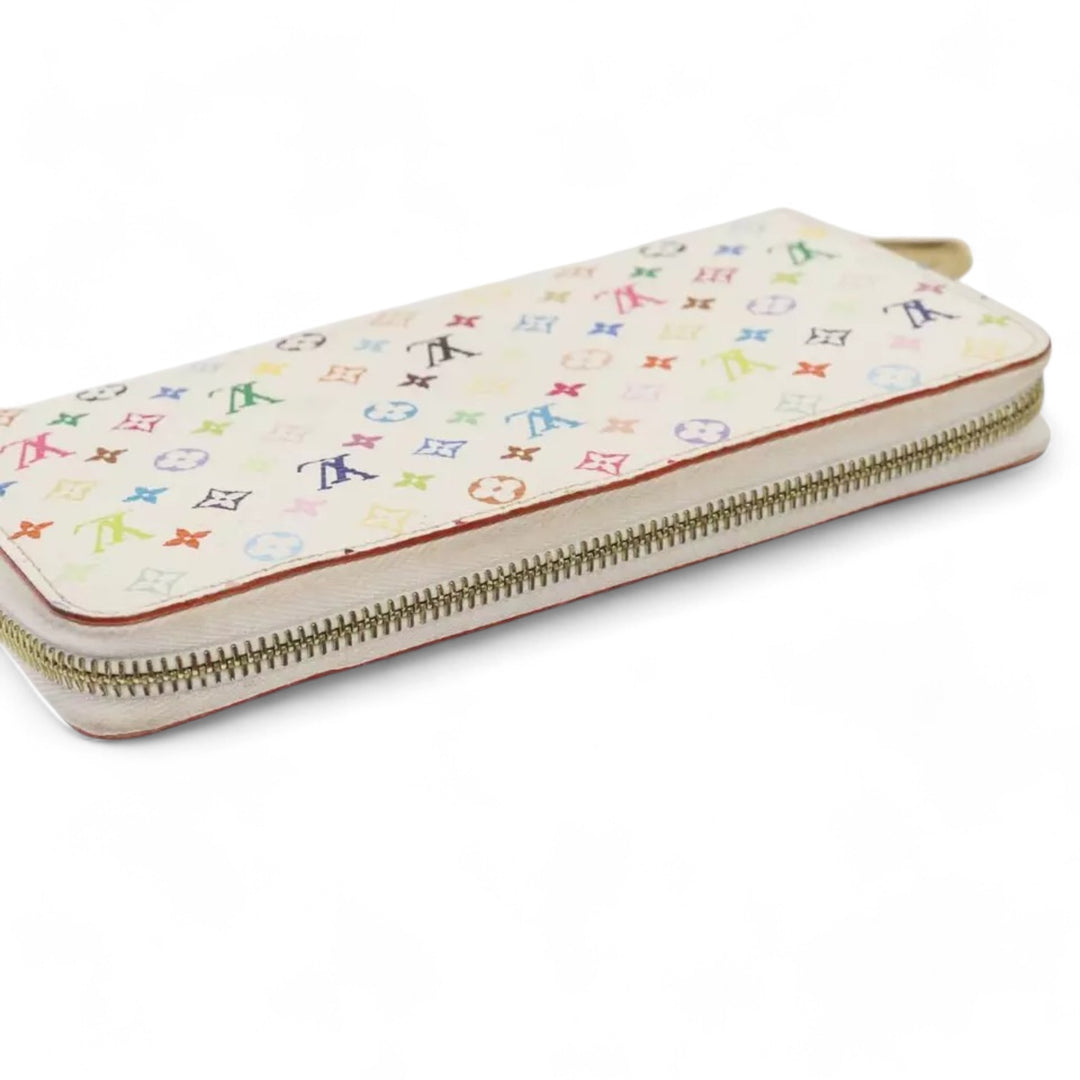 Louis Vuitton Monogram Multicolor Zippy Wallet White Long Wallet