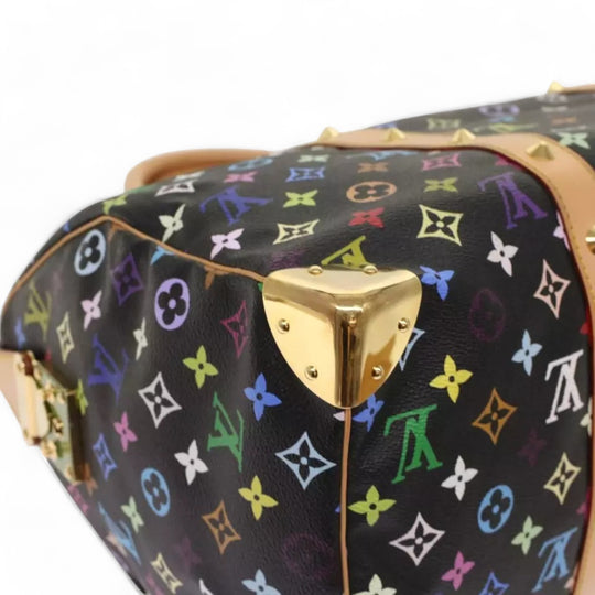 Louis Vuitton Monogram Multicolor Keepall 45 Boston Bag Black Women's Handbag with Dust Bag and Keys