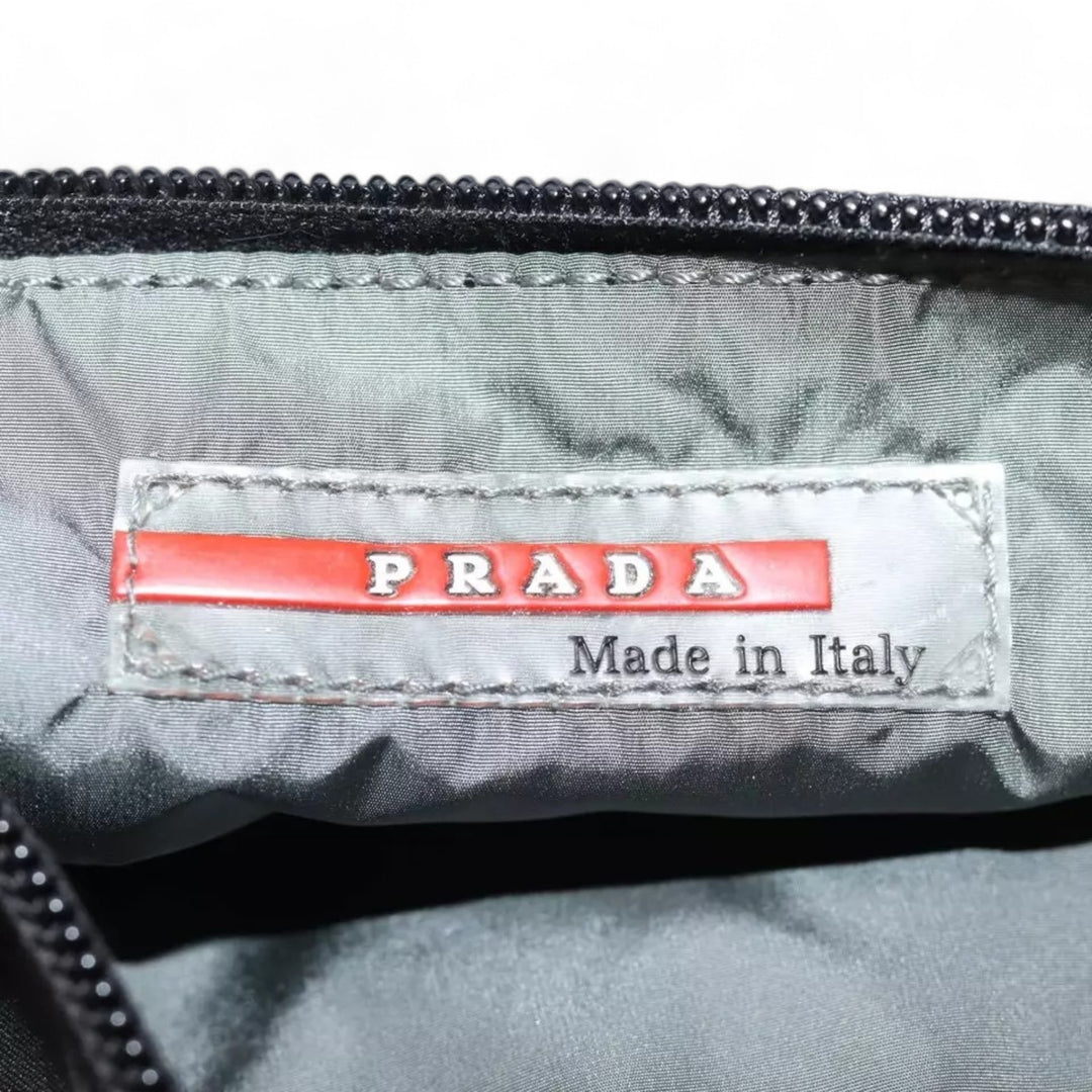 Prada Sports Accessory Pouch Nylon Black Unisex Shoulder Bag Made in Italy