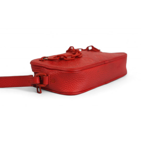 Louis Vuitton Solar Ray Pochette Volga Red Monogram Leather Clutch Bag Unisex Handbag Chain Strap