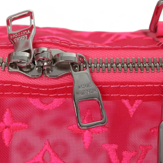 Louis Vuitton Monogram Mesh Keepall Bandouliere 50 Bag Pink M45048 Boston Style for Women