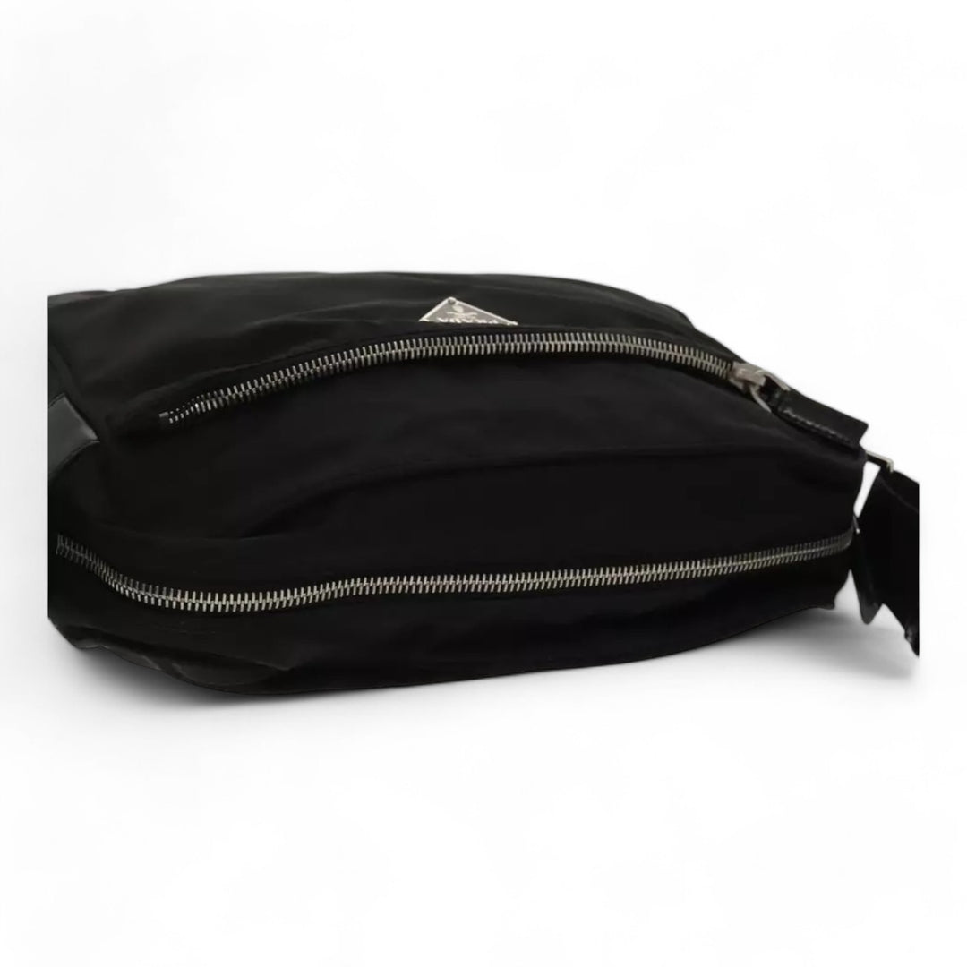 Prada Shoulder Bag Nylon Black Silver