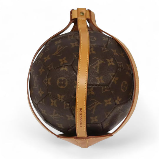 Louis Vuitton Monogram Soccer Ball France 98 World Cup Memorial Brown Leather Limited Edition