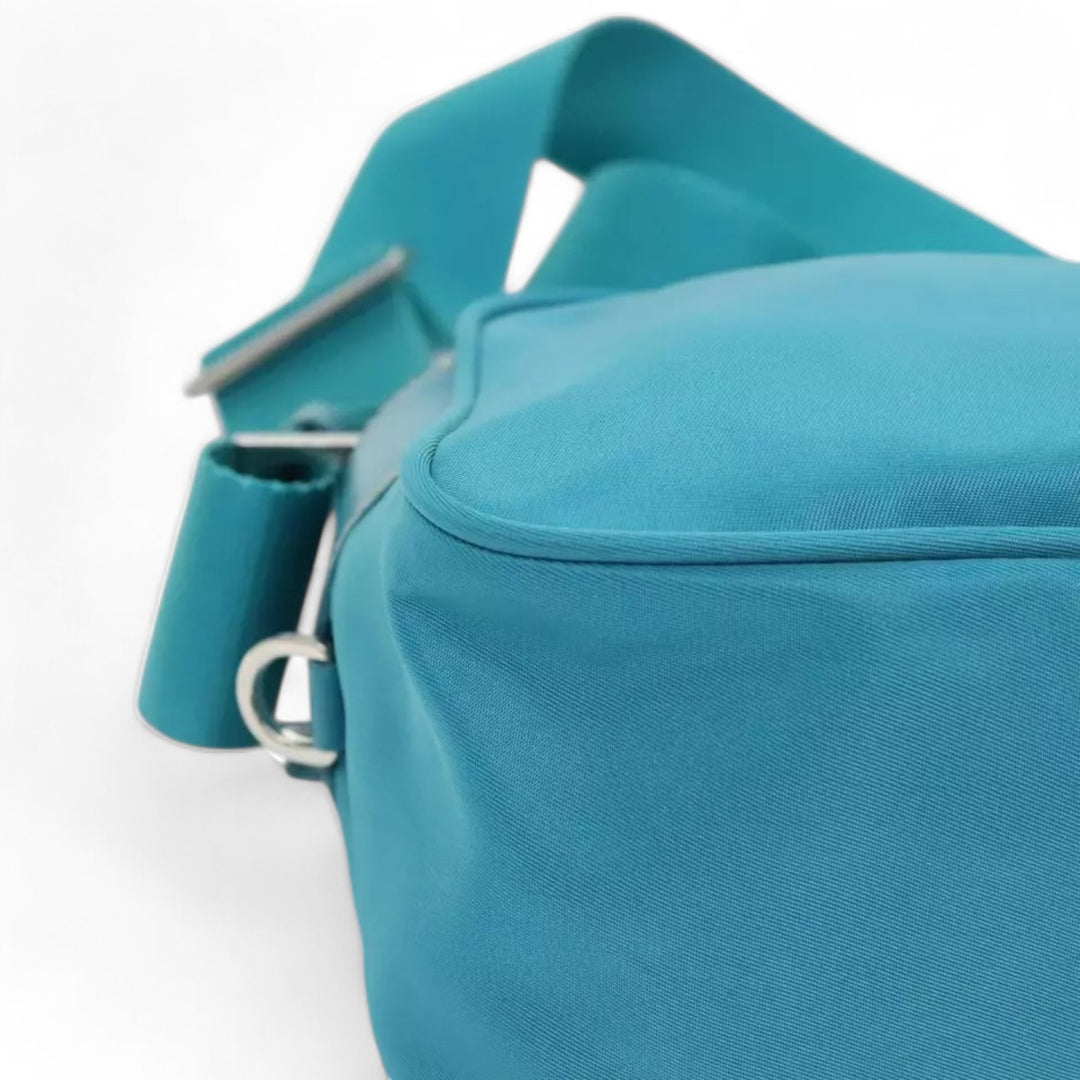 Prada Shoulder Bag Nylon Turquoise Blue Silver Unisex