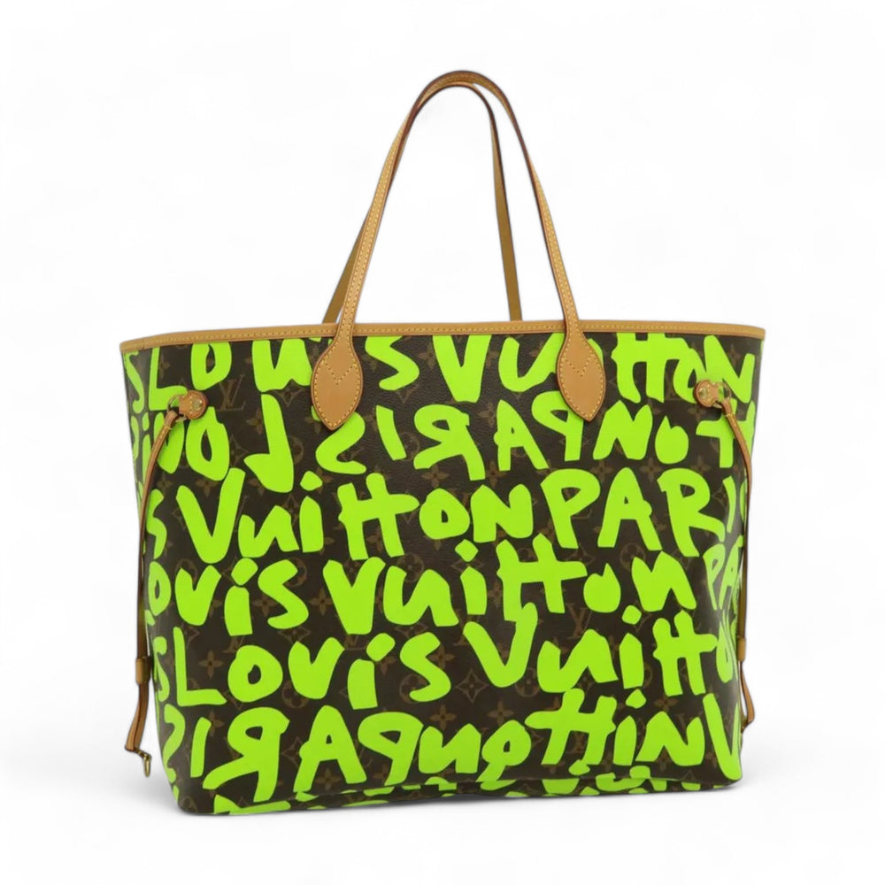 Louis Vuitton Monogram Graffiti Neverfull GM Tote Bag Green Women's Handbag