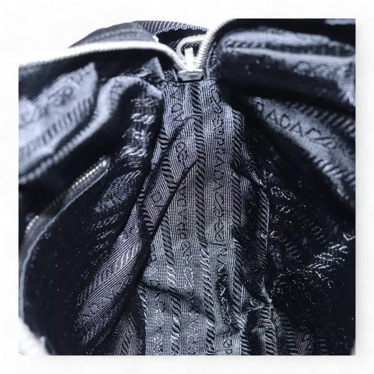 Prada Shoulder Bag Nylon Black Silver