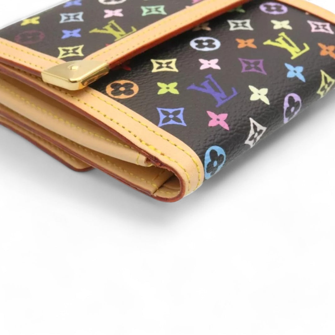 Louis Vuitton Multicolor Monogram Canvas PorteMonnaie Billets Cartes Wallet Black