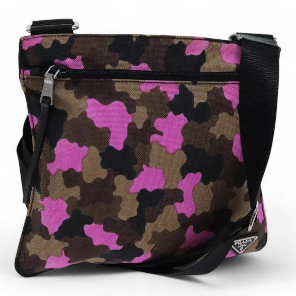 Prada Camouflage Pink Shoulder Bag Nylon Crossbody Bag