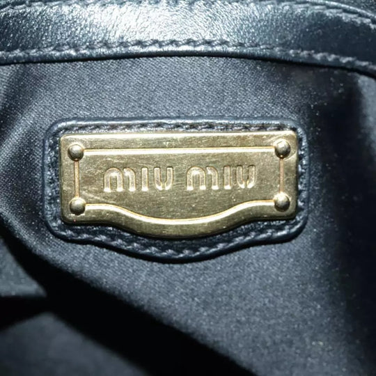 Miu Miu Matelasse Handbag Leather Black Gold 2way