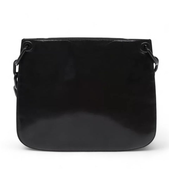 Prada Chain Shoulder Bag Leather Black Made in Italy