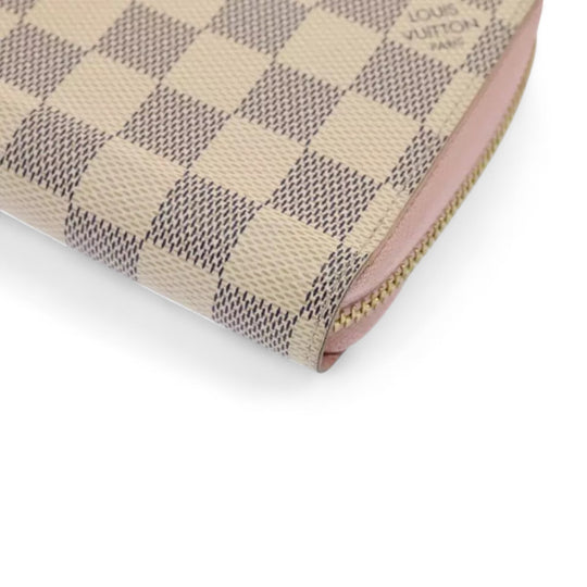 Louis Vuitton Damier Azur Zippy Wallet Long Pink Women Checkered