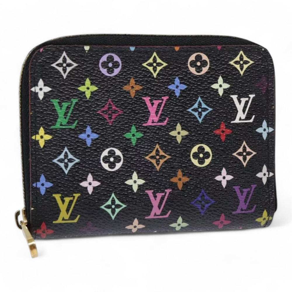 Louis Vuitton Monogram Zippy Coin Purse Multicolor Black Women's Canvas Wallet