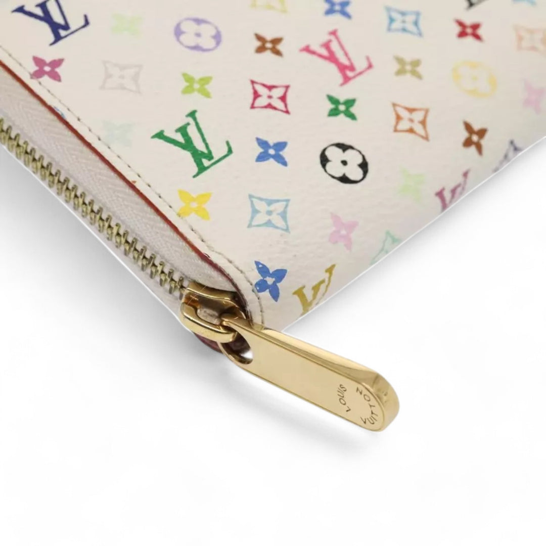 Louis Vuitton Monogram Multicolor Zippy Wallet White Long Wallet