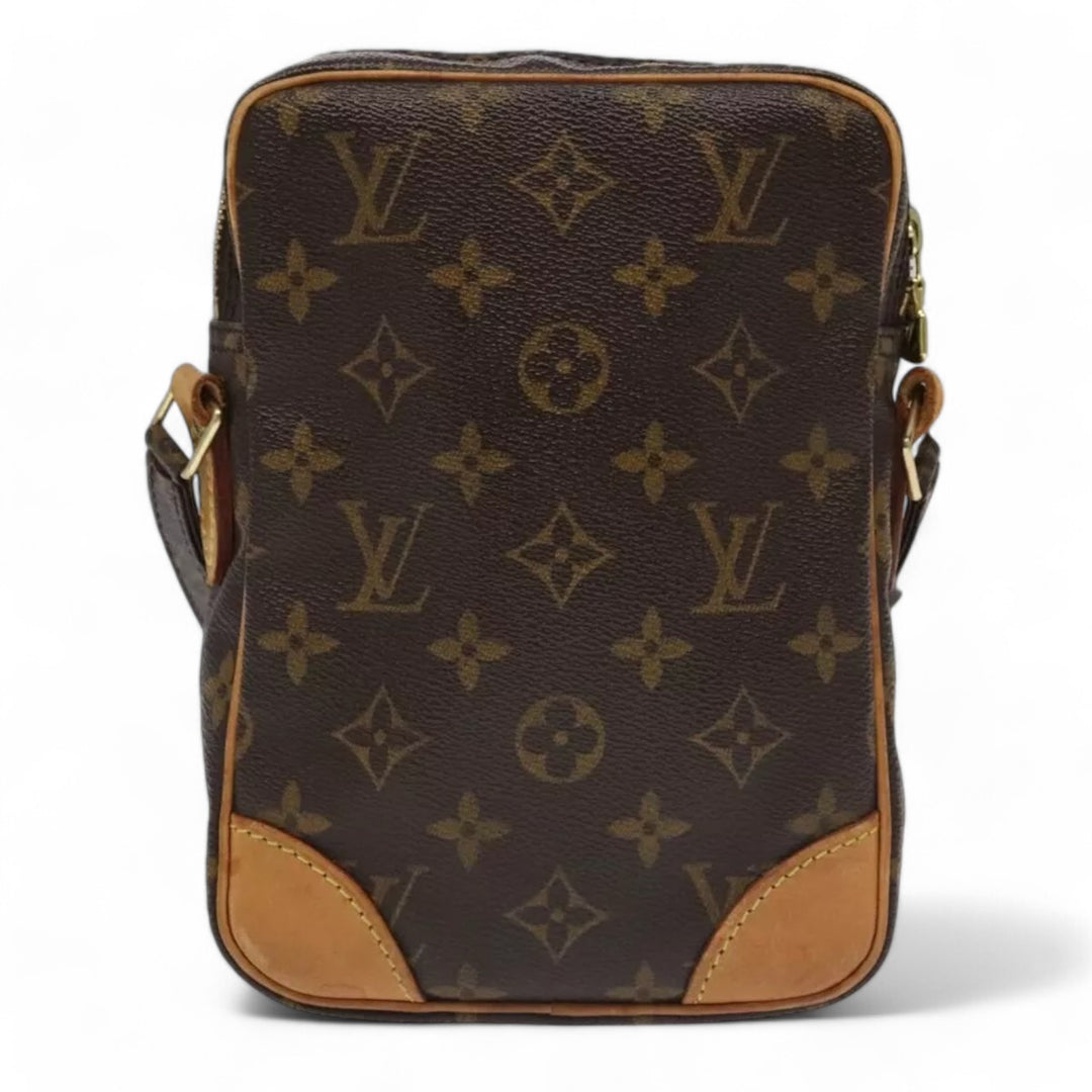 Louis Vuitton Vintage Monogram Danube Shoulder Crossbody Handbag Brown Unisex