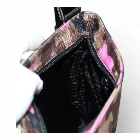 Prada Camouflage Pink Shoulder Bag Nylon Crossbody Bag