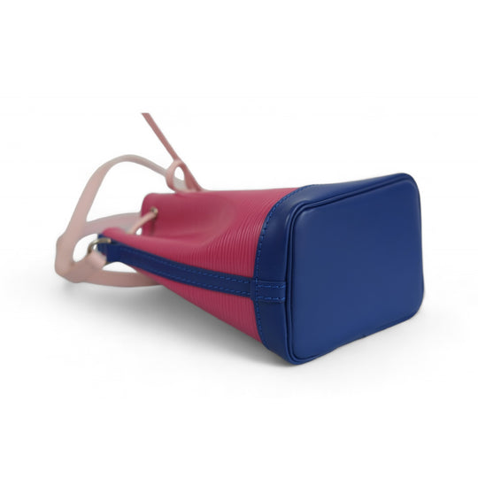 Louis Vuitton Nano Noe Pink Blue Epi Leather Crossbody Bag Women's Handbag Made in France