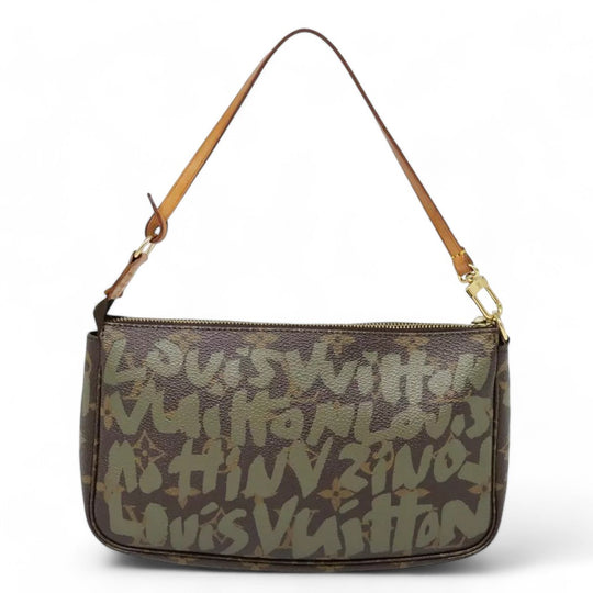 Louis Vuitton Monogram Graffiti Pochette Accessoires Khaki Pouch Bag Women's Handbag