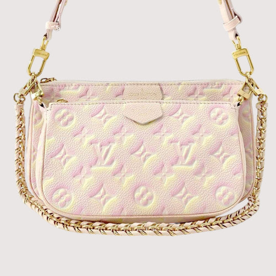 Louis Vuitton Multi Pochette Accessoires Monogram Empreinte Leather Pink