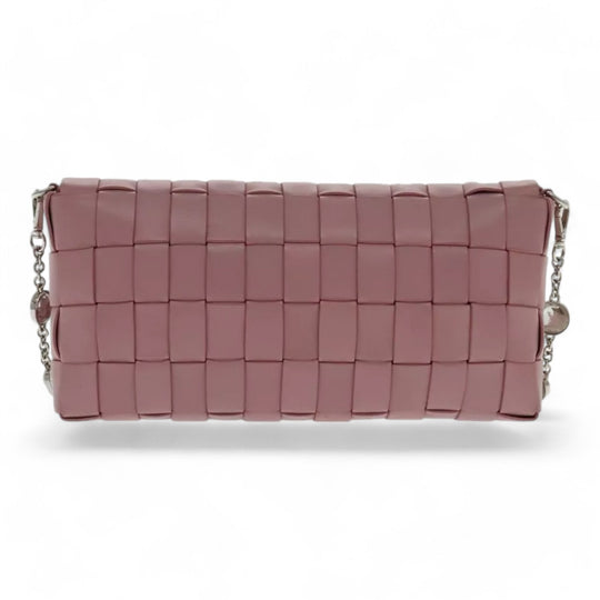 Miu Miu Shoulder Bag Leather Pink Silver Women Handbag Chain