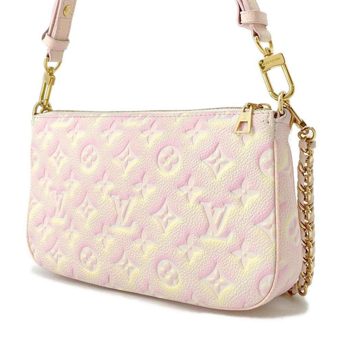 Louis Vuitton Multi Pochette Accessoires Monogram Empreinte Leather Pink