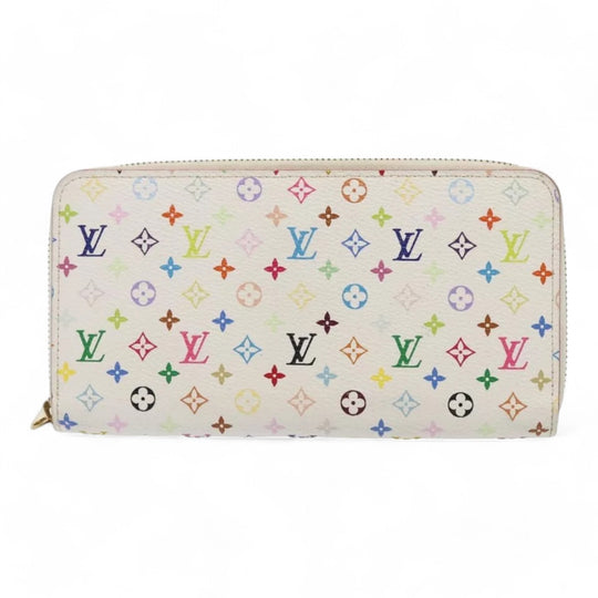 Louis Vuitton Monogram Multicolor Zippy Wallet White Long Wallet