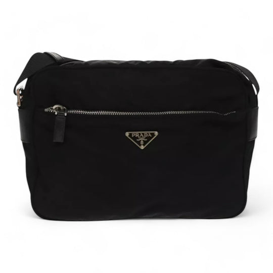 Prada Shoulder Bag Nylon Black Silver