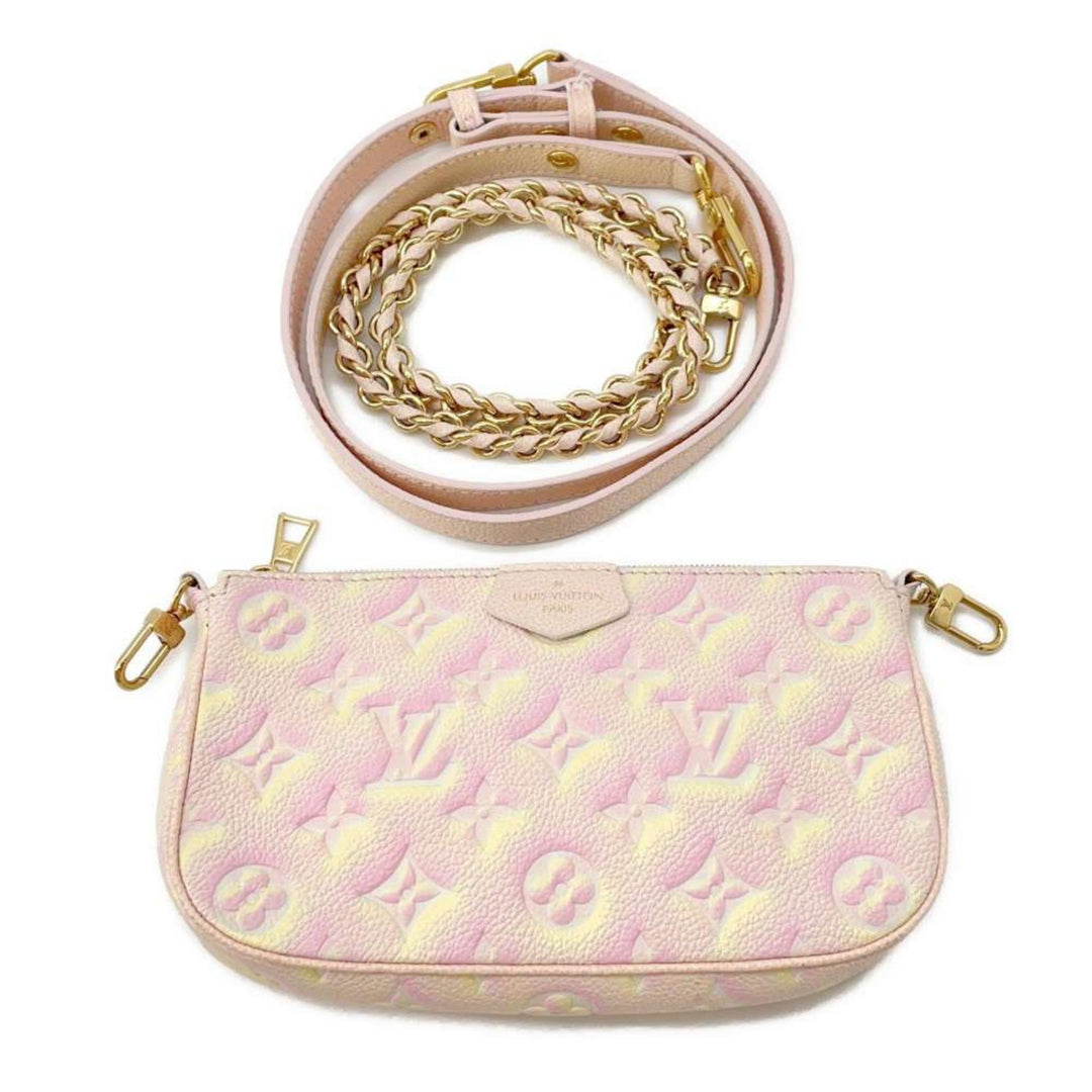 Louis Vuitton Multi Pochette Accessoires Monogram Empreinte Leather Pink