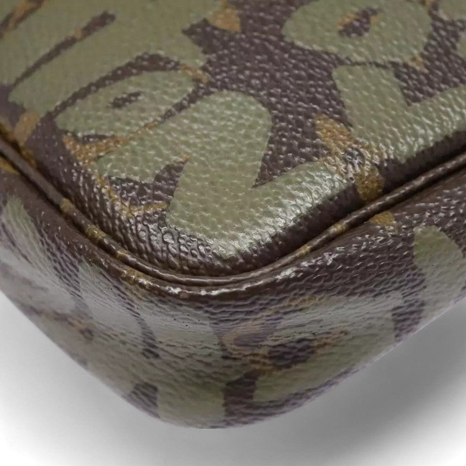 Louis Vuitton Monogram Graffiti Pochette Accessoires Khaki Pouch Bag Women's Handbag