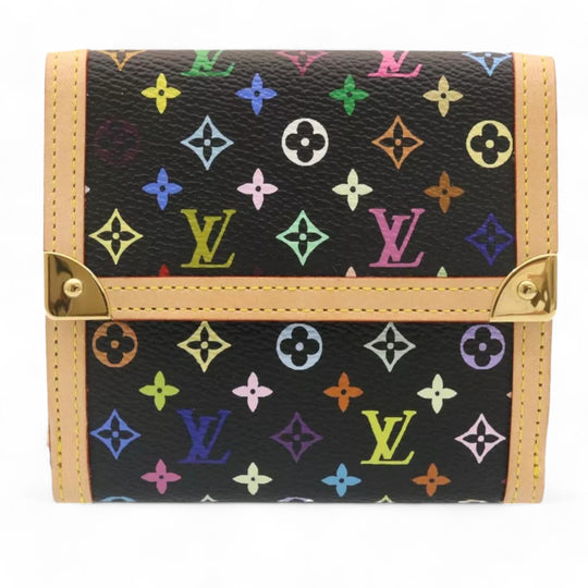 Louis Vuitton Multicolor Monogram Canvas PorteMonnaie Billets Cartes Wallet Black