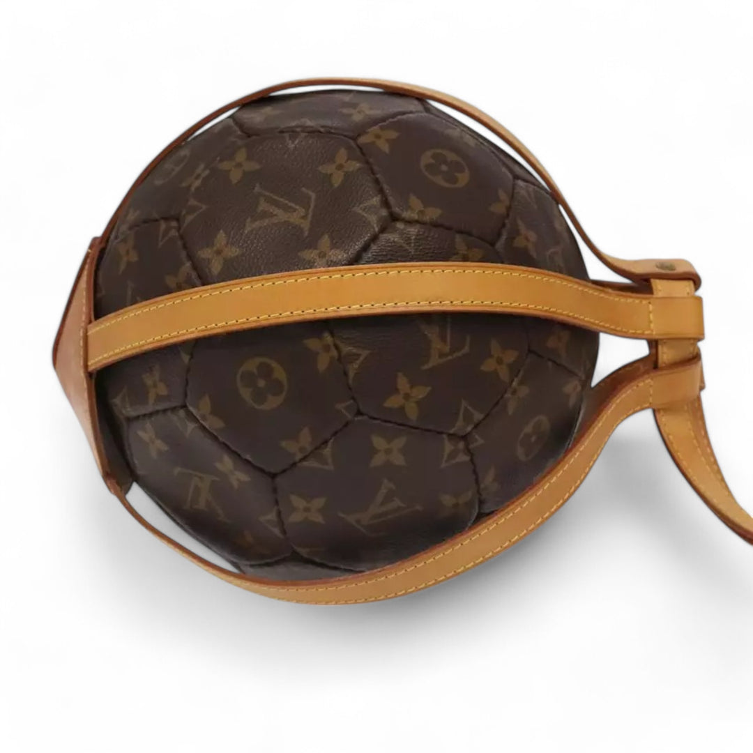 Louis Vuitton Monogram Soccer Ball France 98 World Cup Memorial Brown Leather Limited Edition